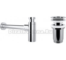 Сифон для раковины Wellsee Drainage System 182104004 с выпуском с переливом, хром