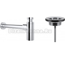 Сифон для раковины Wellsee Drainage System 182104005 с универсальным выпуском, хром