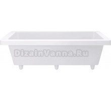 Ванна из искусственного камня Aqua de Marco Nestor 1180WNES 175x80 см, отдельностоящая, белая, с декоративными ножками