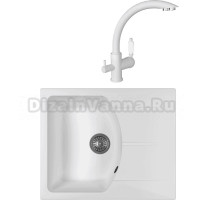 Комплект Мойка Florentina Паола 620 жасмин + Смеситель Шале FL жасмин