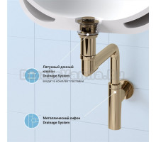 Комплект Wellsee Drainage System 182126001 с донным клапаном с переливом, золото
