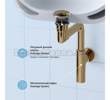 Комплект Wellsee Drainage System 182126003 с универсальным донным клапаном, золото