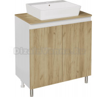 Тумба под раковину со столешницей DIWO Кострома 80 напольная, дуб крафт
