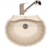 Комплект Мойка Florentina Гребешок песочная + Смеситель Сигма FL песочный