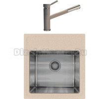 Комплект Мойка Florentina Комби 480 песочная + Смеситель Фита FL песочный