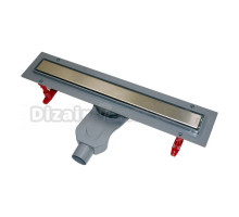 Душевой лоток AZARIO 750 мм с решеткой под плитку (двухсторонняя решетка), выход 50мм, хром матовый (AZ1105-00175)