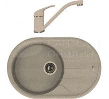 Комплект Мойка Florentina Лотос 780 песочный + Смеситель Тара FL песочный