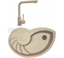 Комплект Мойка Florentina Наутилус песочная + Смеситель Фабио FL песочный