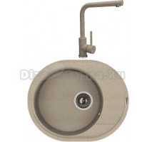 Комплект Мойка Florentina Родос 580 песочный + Смеситель Дельта FL песочный