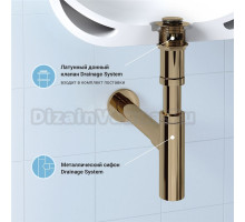 Комплект Wellsee Drainage System 182121001 с донным клапаном с переливом, золото