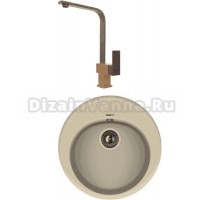 Комплект Мойка Florentina Лотос 510 шампань + Смеситель Сильвер FL шампань