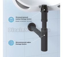 Комплект Wellsee Drainage System 182120002 с донным клапаном без перелива, матовый черный