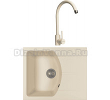 Комплект Мойка Florentina Паола 620 шампань + Смеситель Юна шампань