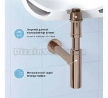 Комплект Wellsee Drainage System 182122002 с донным клапаном без перелива, розовое золото