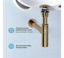 Комплект Wellsee Drainage System 182121003 с универсальным донным клапаном, золото