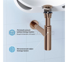 Комплект Wellsee Drainage System 182122003 с универсальным донным клапаном, розовое золото