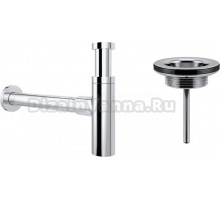 Сифон для раковины Wellsee Drainage System 182119005 с универсальным выпуском, хром
