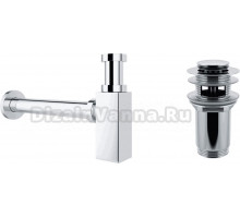 Комплект Wellsee Drainage System 182109001 с донным клапаном с переливом, хром