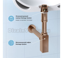 Комплект Wellsee Drainage System 182112001 с донным клапаном с переливом, розовое золото
