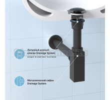 Комплект Wellsee Drainage System 182110003 с универсальным донным клапаном, матовый черный