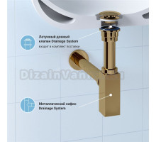 Комплект Wellsee Drainage System 182111003 с универсальным донным клапаном, золото