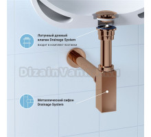 Комплект Wellsee Drainage System 182112003 с универсальным донным клапаном, розовое золото