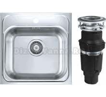 Комплект Мойка Alveus Basic 140 сталь + Измельчитель Bone Crusher BC 610-AS