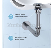 Комплект Wellsee Drainage System 182101003 с универсальным донным клапаном, хром