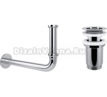 Сифон для раковины Wellsee Drainage System 182101004 с выпуском с переливом, хром