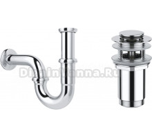 Комплект Wellsee Drainage System 182102001 с донным клапаном с переливом, хром