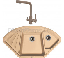 Комплект Мойка Florentina Капри капучино + Смеситель Альдо FL капучино