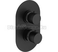 Термостатический смеситель встраиваемый Plumberia Selection Ixo XOT5040NO С ВНУТРЕННЕЙ ЧАСТЬЮ, для ванный с душем, матовый черный