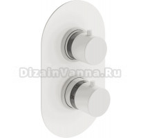 Термостатический смеситель встраиваемый Plumberia Selection Ixo XOT5050BO С ВНУТРЕННЕЙ ЧАСТЬЮ, для ванный с душем, матовый белый