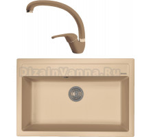 Комплект Мойка Florentina Липси 770 капучино + Смеситель Мира FL капучино