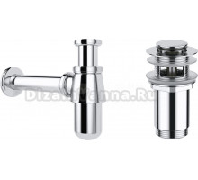 Комплект Wellsee Drainage System 182103001 с донным клапаном с переливом, хром