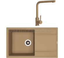 Комплект Мойка Florentina Липси 860 капучино + Смеситель Фабио FL капучино