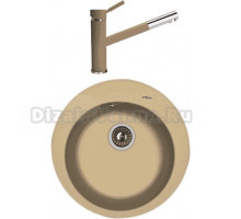 Комплект Мойка Florentina Никосия капучино + Смеситель Фита FL капучино