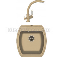 Комплект Мойка Florentina Нире 480 капучино + Смеситель Шале FL капучино