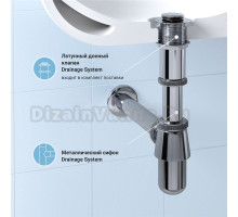 Комплект Wellsee Drainage System 182103002 с донным клапаном без перелива, хром