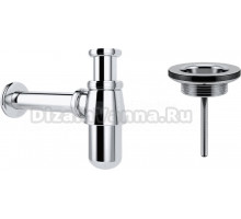 Сифон для раковины Wellsee Drainage System 182103005 с универсальным выпуском, хром