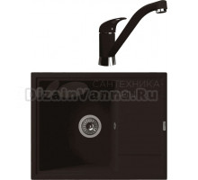 Комплект Мойка Florentina Липси 650 мокко + Смеситель Гамма FL мокко