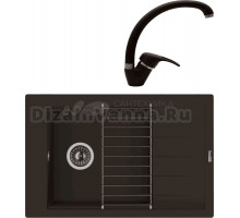 Комплект Мойка Florentina Липси 780Р мокко + Смеситель Омега FL мокко