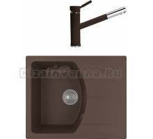 Комплект Мойка Florentina Паола 620 мокко + Смеситель Фита FL мокко