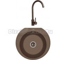 Комплект Мойка Florentina Эльба FG мокко + Смеситель Юна мокко