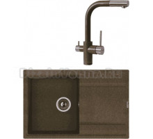 Комплект Мойка Florentina Липси 780 коричневый + Смеситель Кристалл FL коричневый