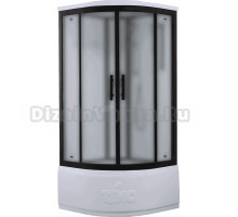 Душевая кабина Timo Standart T-6690BF Black Fabric с высоким поддоном, профиль черный