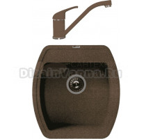 Комплект Мойка Florentina Нире 480 коричневый + Смеситель Тара FL коричневый