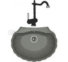 Комплект Мойка Florentina Гребешок черная + Смеситель Ода FL черный