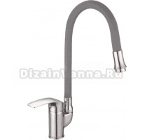 Смеситель для кухни Shevanik S5543-9 с гибким изливом, хром, серый