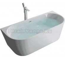 Акриловая ванна Art&Max AM-519-1700-750 170x75 см, отдельностоящая, белая, овальная, со сливом-переливом, с донным клапаном